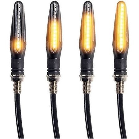 4 stk. motorsykkelblinklys 12 LED blinklys 12V vanntett universell for motorsykkel scooter Quad Cruiser Off Road