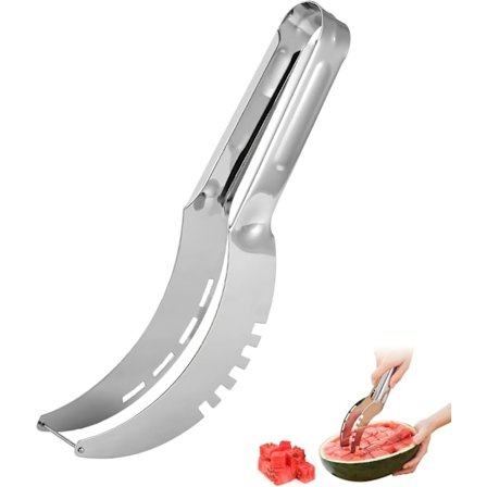 Vesimeloni leikkuri, ruostumattomasta teräksestä valmistettu melonileikkuri, monitoiminen hedelmäleikkuri keittiöapulainen veitsi cantaloupe 