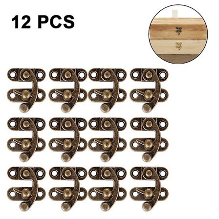12pcs Jewelry Box Decorative Latch Lock Jewelry Wooden Box Hasp Latch Hook - Right Latch Buckle - Wooden Jewelry Box Right Latch Horn Lock Padloc