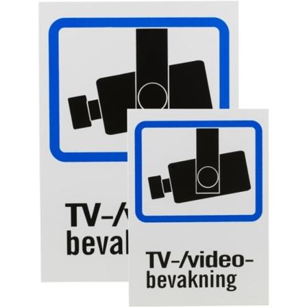 DELTACO Muovikilpi "TV/Videobevakning", 1xA4 ja 1xA5 pakkauksessa,