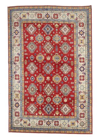 Oosters Kazak Fine Vloerkleed 243X353 Donkerrood/Bruin Wol, Afghanistan