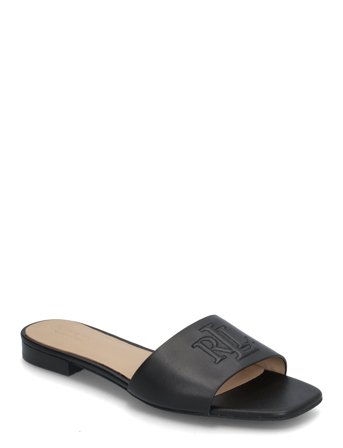 Lauren Ralph Lauren Everley Calfskin Slide Sandal - Black - 40