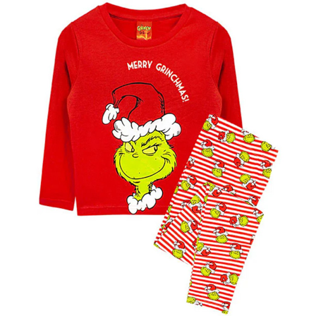 The Grinch Girls Merry Grinchmas Lång Pyjamas Set 4-5 År Röd