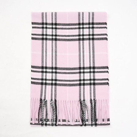 Lysrosa Rutete Plommefjær Supersoft Luksuriøs Kashmirfølelse Unisex for Menn og Kvinner Vinterskjerf, A