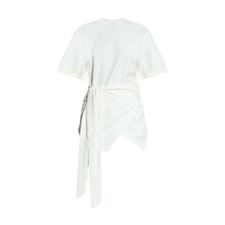 The Attico Mabel asymmetric T-shirt with tie waist , Wit , Dames , Maat: S