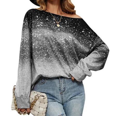 T-shirt Med Rund Hals, Färgblock För Damer