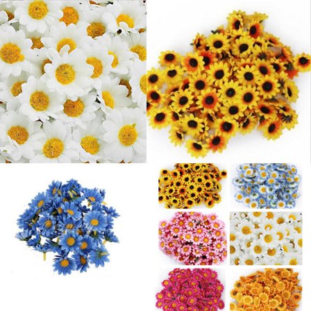 100 stk Kunstig Gerbera Daisy Silk Flowers Heads For DIY Wedd