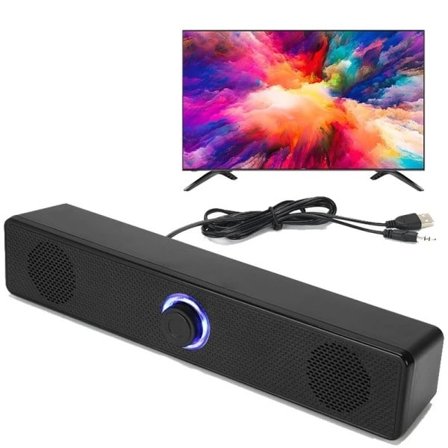 PC Soundbar Trådbunden och Trådlös Bluetooth Högtalare USB Powered Soundbar