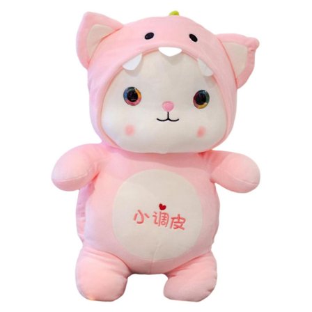 Katt plyschdocka dinosaurie groda pingvin älg cross-dressing kattunge docka plyschdockor docka kudde barn plyschleksak - ZHENV(L dinosaurie)