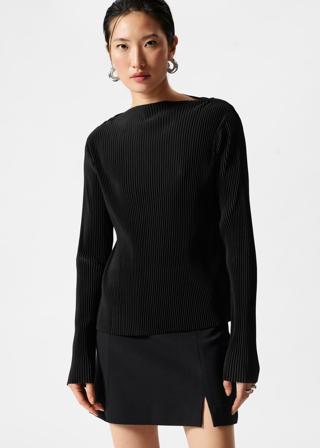& Other Stories | Pleated Top | Black | S