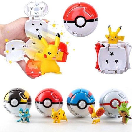 Pokemon 4pcs Pokeball Go Toys Pocket Pokeball Figure Toys