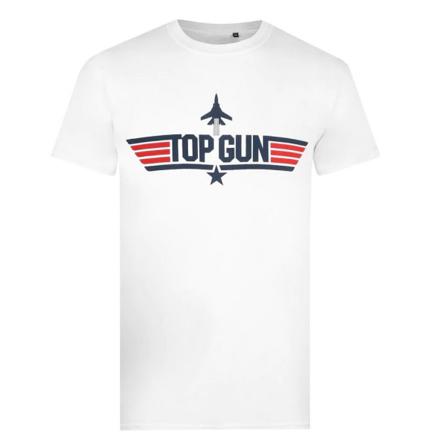 Top Gun Herr Logotyp Bomull T-shirt M Vit