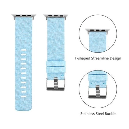 Byte av ljusblå watch urrem Kompatibel för Apple Watch IWatch 1/2/3/4