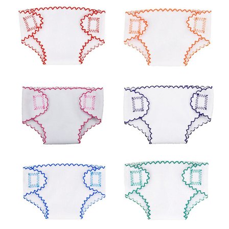 6-osainen nukkevaippa, nukkevaatteiden lisävarusteet, pienet nukkevaippa (15,5X10X0,2CM, monivärinen)