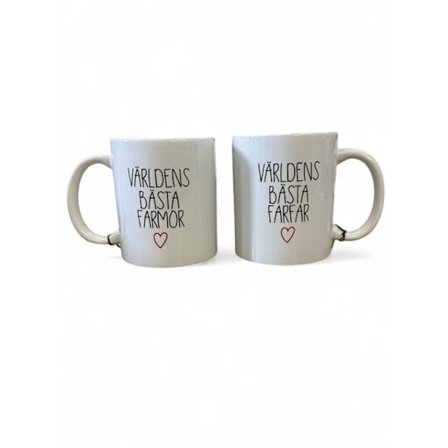 Kopp Verdens beste Farmor eller Farfar Hvit