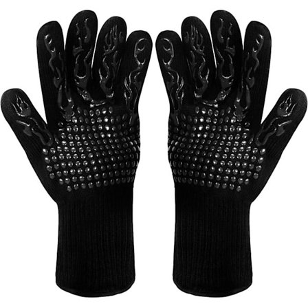 Sklisikre silikongrillhansker for grill, ovn, varmebestandige bakehansker, peishansker, peishansker, peishansker opp til