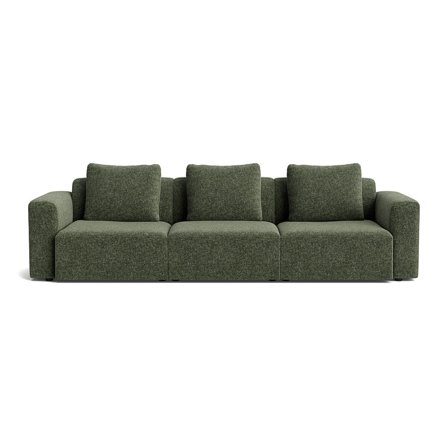 Como XL 3 personers sofa - Genesis Grøn - 288x100x83cm - Komfortabel Sofa med Ryghynder - Håndlavet Kvalitets Sofa til Stuen