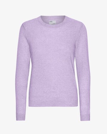 Women Light Merino Wool Crew - Soft Lavender