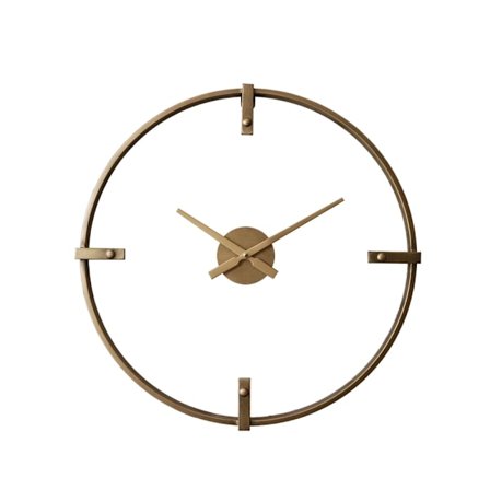 Gennemsigtigt guldmetal vægur, 60x60 cm