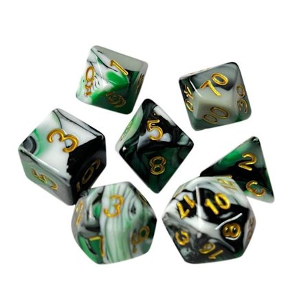 7 kpl DND-noppaa, monitahoinen noppa 7 7