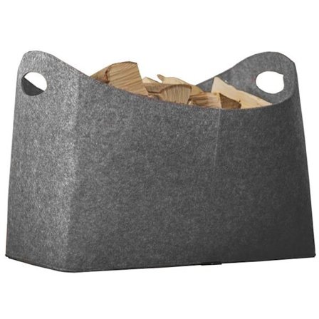 Rubberneck - 547601 - Korg för ved L i ljusgrå filt 54 x 39 x 30 cm