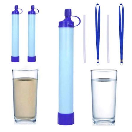 Overlevelses Vandfilter 2-pak Bærbart Vandrensningssystem Til Udendørs Rejser, Vildmarkseventyr Og Nødberedskab