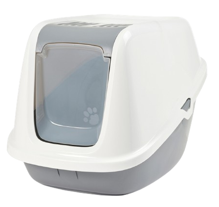 Savic - Kattetoalett Nestor Giant - hvit-kullgrå 75,5 x 56 x 55,5 cm - Katt - Kattedo & kattetoalett - Kattedo & kattetoalett med tak - ZOO.no