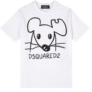 Kids - Dsquared2 White Mouse Print T-Shirt 14 Years - Tops - 14 years - White - Junge