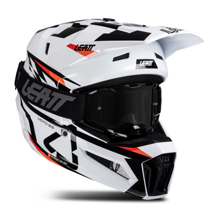 Leatt Moto 3.5 V25 MX Helmet Kit with Goggles White M