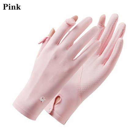 Ice Silk Gloves Anti-UV Gloves PINK