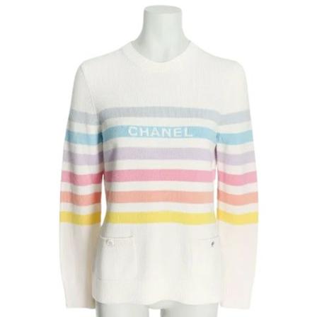 Chanel Vintage Pre-owned Cashmere overtj Hvid, Dame Vintage Overdele