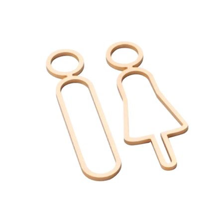 2x WC-kyltit seinän oven kyltit modernit koristeet akryyli WC-oven kyltti kulta