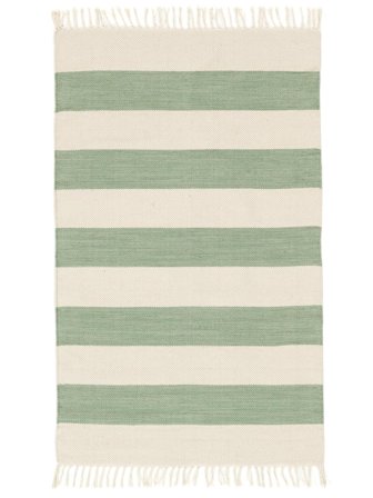 Alfombra De Cocina Cotton Stripe 100X160 Cotone Righe Verde Menta