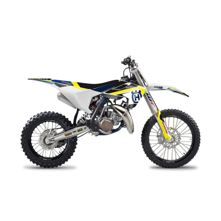 Kit Adesivi Completo Blackbird Dream 4 con Coprisella Bianco-Giallo-Blu - Husqvarna TC 85 2018-2023
