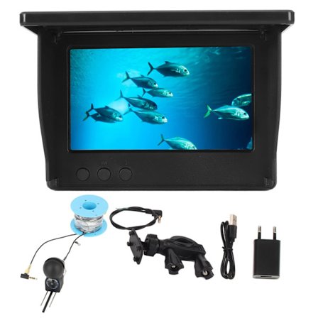 4,3" IPS Fish Finder med 2000cd fiskekamera 195° vidvinkel IP68 vandtæt til udendørs brug 20m 65,62ft EU-stik