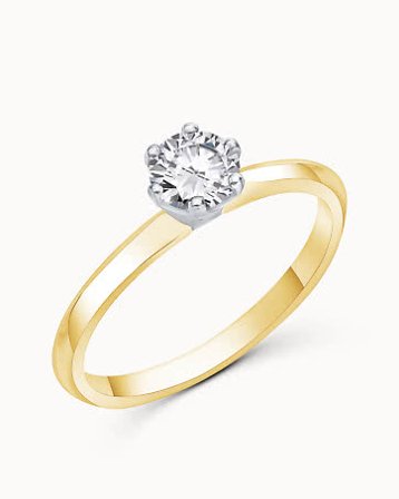 Solitaire Ring Sara 18K Yellow Gold och Platinum Lab-Grown Diamond 0.50 Carat - Engagement Rings & Wedding Rings from Vanbruun