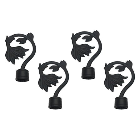 Gardinstångsknoppar Endast, 4 st Svarta Draperistång Huvudknopp Fönster Draperi Gardinstång Dekor Knoppar, för 22 mm Diameter Stång