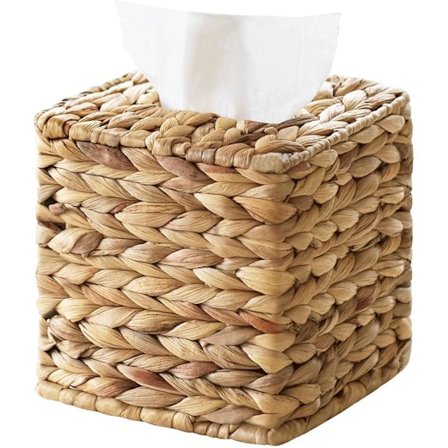 Rattan Tissue Box Cover Square, Wicker Tissue Box Holder Facial Tissues Boxes, Håndvævet Firkantet