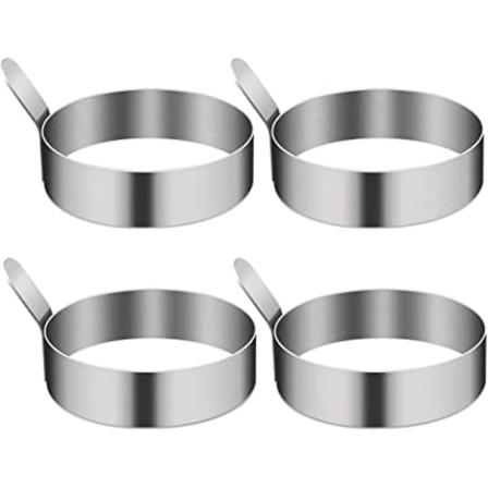 1 pakke ægring, æggeformring 3,5 tommer rustfrit stål