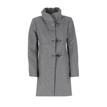 Fay Single-Breasted Coats Grå, Dame Uldfrakker