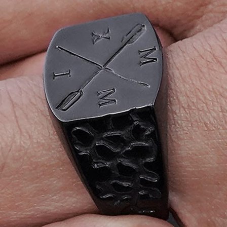 Black Titus Ring for Men - Signet rings
