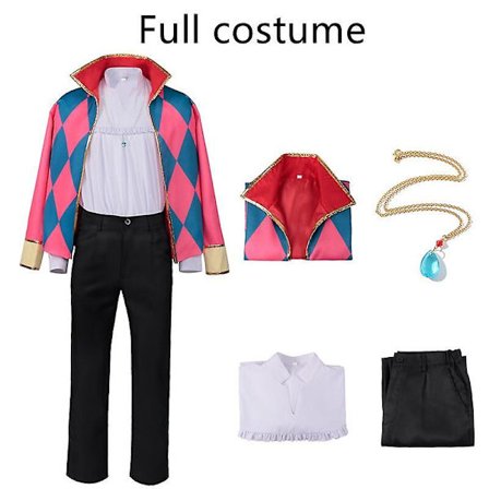 Howl-puku peruukki Anime Howlin liikkuva linna Cosplay-puvut Peruukki Takki Kaulakoru Halloween-asut naisille miehille