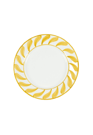 Pick A Poppy Swirl Tallrik - 28 Cm Glas & porslin Gul