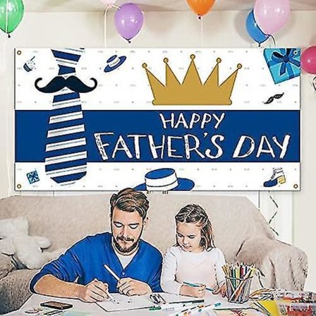 Grattis Pappa-Banner Blå Festdekorationer Tillbehör Stor