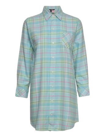 Lrl 3/4 Ruffle Sl. Button Sleepshirt Patterned Lauren Ralph Lauren Homewear