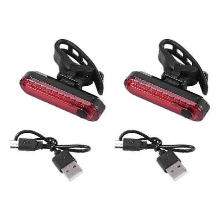 2st/Set Bakre Cykel Bakljus, Ultraljusa USB Uppladdningsbara Cykelbaklyktor, Röd Hög Intensitet L