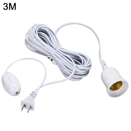 Lampe Sokkel Holder Strømledning Kabel 3M 3M