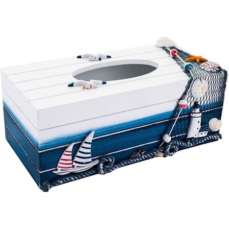 Trefilboks i tre, kosmetisk vevboks, middelhavsstil, Kleenex-boks