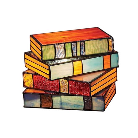 Kreativ Stained Glass Stablet Boglampe Håndlavet Farverig Glas Natbordslampe Skrivebordslampe Læsebogsbelysning Vintage & Elegant Bordlampe 