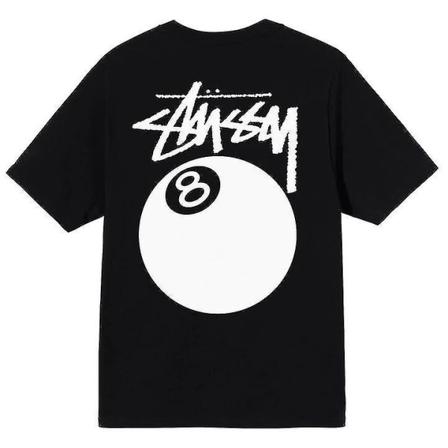 Uusi amerikkalainen tyyli nro 8 biljardi pyöreä kaula lyhythihainen T-paita black XL
